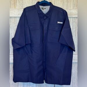 Habit Men's Short Sleeve Button Down Shirt color Navy sz 2XL